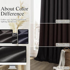 Guken Black 100% Blackout Curtains 90 Inch Length 2 Panels Set - Image 7