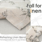 jinchan Floral Curtain Valance for Windows 16 Inch Linen Valance for Kitchen - Image 3