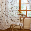 AmHoo 2 Panels Embroidered Leaf Pattern Semi Sheer Curtains Foliage Floral by AmHootextile
