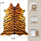 AROGAN Premium Tiger Print Rug 4.6x5.2 Feet, Machine Washable Faux Fur Rug - Image 2