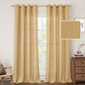 LAMIT Caramel Brown Linen Curtains by LAMIT