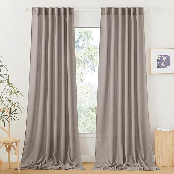RYB HOME Linen Curtains for Bedroom by RYBHOME