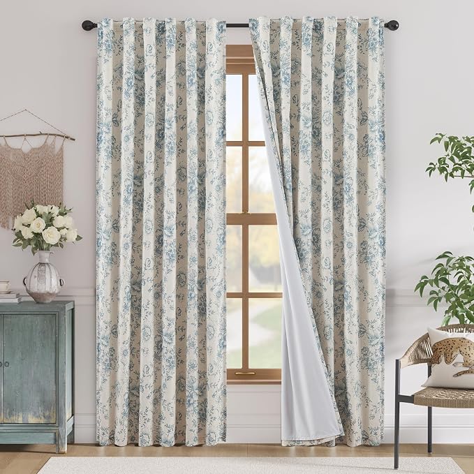 jinchan Blackout Floral Curtains by JINCHAN