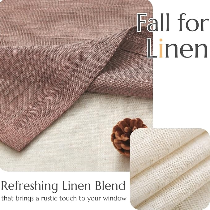 jinchan Linen Valance for Farmhouse Living Room Windows 16 Inch Slubbed Crossed - Image 5