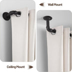 Zeerobee Curtain Rods for Windows 32 to 72, 1 Inch Industrial Wrap Around Black - Image 8