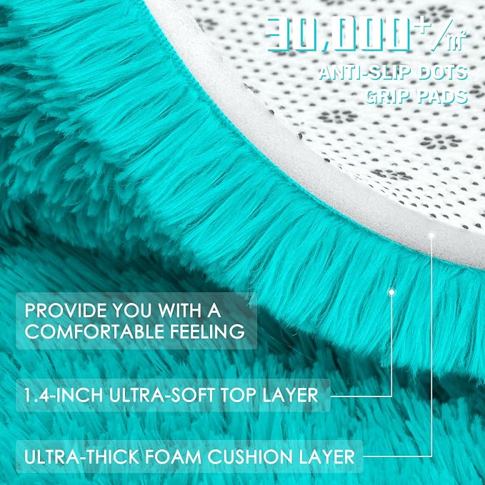 OLANLY 3x5 Machine Washable Small Bedside Rug, Soft Fluffy Shaggy Rugs - Image 8