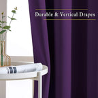 NICETOWN Royal Purple Room Darkening Draperies and Curtains - Image 5
