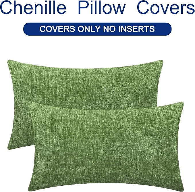 CaliTime Throw Pillow Covers Decorative 16 X 26 Inches Pack of 2 Cozy Chenille - Image 6
