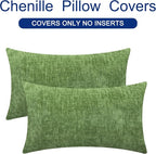 CaliTime Throw Pillow Covers Decorative 12 X 20 Inches Pack of 2 Cozy Chenille - Image 6
