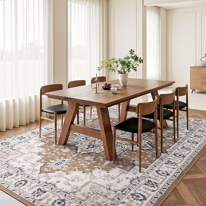 Rugflix 9x12 Area Rug for Living Room, Vintage Washable Area Rug Non Slip - Image 3