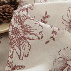 jinchan Linen Blend Curtain Floral Curtains - Image 6