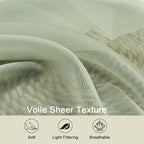 Light Green Sheer Curtains 63 Inch Length 2 Panels Set - Image 3