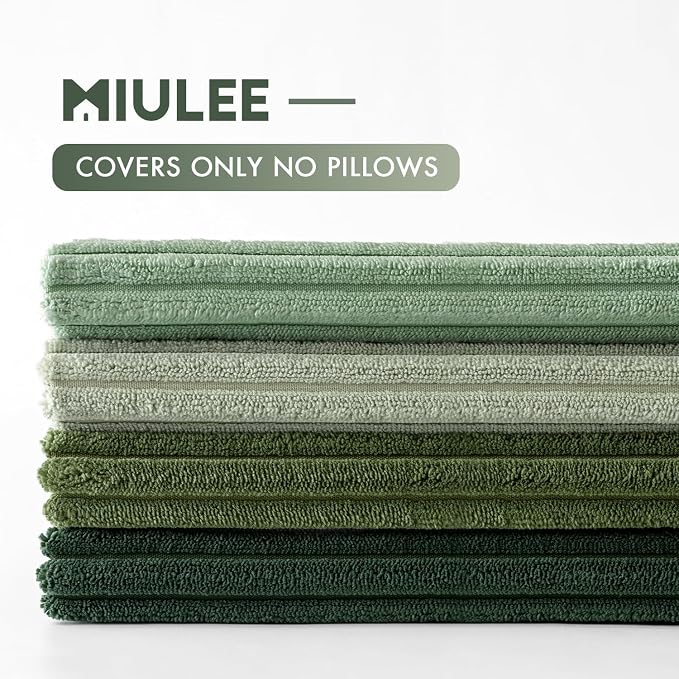 MIULEE Boho Farmhouse Sage Green Throw Pillow Covers 22x22 Inch Set of 4 - Image 7