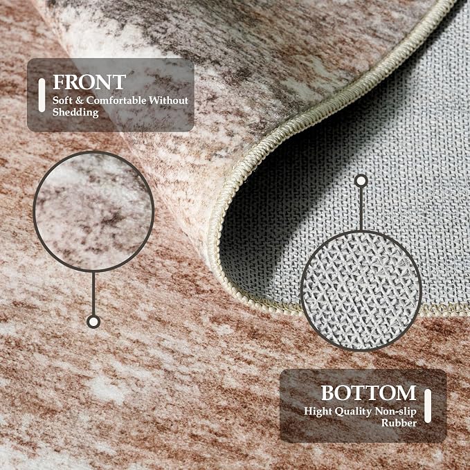 2'6''x8' Washable Kitchen Runner Rug: Modern Abstract Runners - Image 5