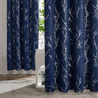 Deconovo Blackout Curtains, Thermal Insulated Soundproof Drapes, Branch Silver - Image 3