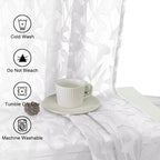 Lecloud Leia White Sheer Curtains 54 Inch Length 2 Panels, Voile Light - Image 6