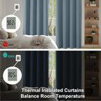 Simplebrand Ava Stone Blue Blackout Curtains, Privacy Thermal Insulated - Image 6