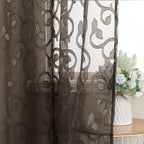 OWENIE Furman Chocolate Sheer Curtains 96 inches Long - Image 7