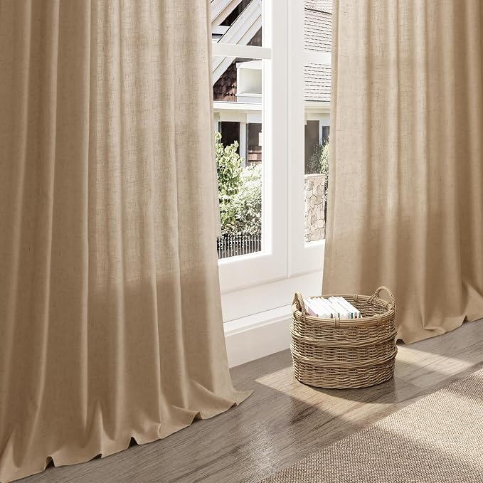 Nanspring Sand Beige Curtains 120 Inches Long - Image 5