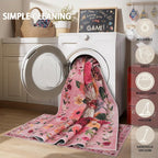 Floral Washable 6x9 Area Rugs Pink, Soft Bedroom Rug - Image 5