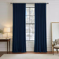 PONY DANCE Blue Black Out Curtains 84 inches by PONYDANCE
