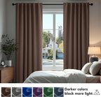 Deconovo Blackout Curtains, Thermal Insulated, W70 x L63 2 Panels, Back Tab - Image 4