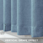 60 Inch Wide Blue Linen Curtains - Image 6