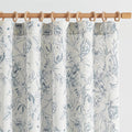 jinchan Floral Curtains 90 Inch Length Blue Flower Linen Farmhouse Curtain by JINCHAN
