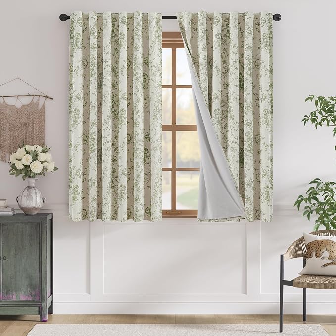 jinchan Blackout Floral Curtains by JINCHAN