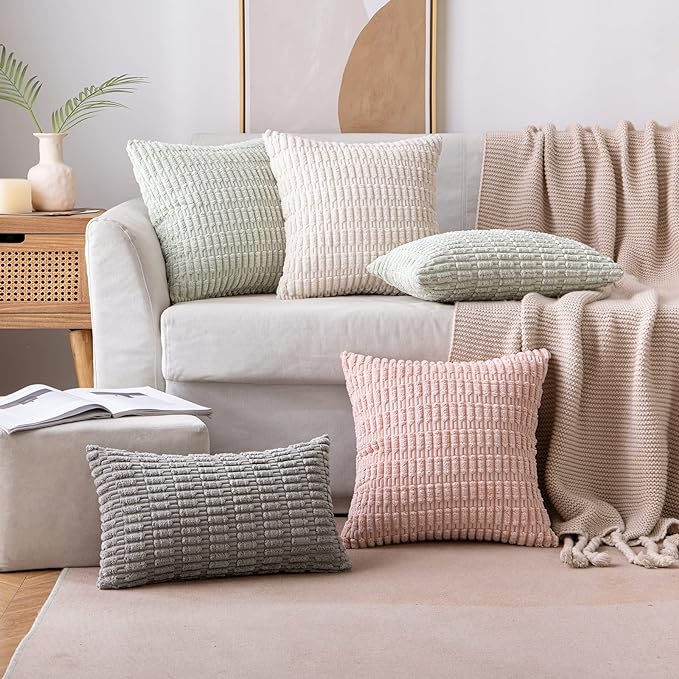 MIULEE Pack of 2 Corduroy Decorative Euro Sham Throw Pillow Covers 24x24 Inch - Image 3