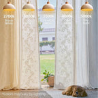 jinchan Evelyn Embroidered Linen Curtains Ivory Farmhouse Floral Window Drapes - Image 9