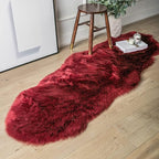 Ashler Faux Fur Rug, Deep Red Area Rugs, Fluffy Sheepskin Fur Rug, Fuzzy Ultra - Image 4