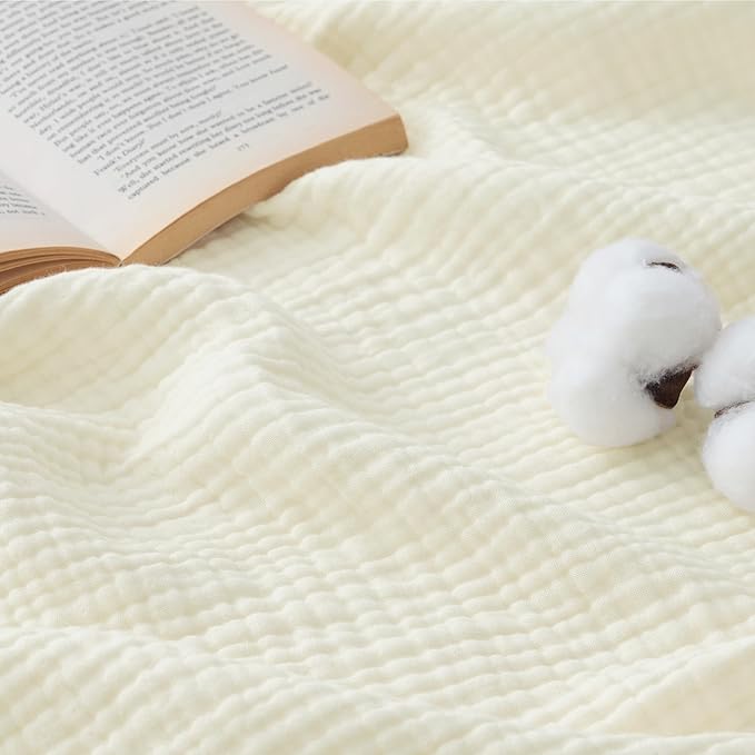Bedsure 100% Cotton Muslin Blanket King Size by BEDSURE