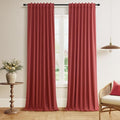 Guken Red 100% Blackout Linen Curtains 108 Inch Length 2 Panels Set by Guken