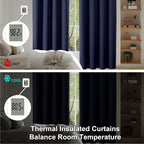 Simplebrand Ava Navy Blue Blackout Extra Long 10ft Curtains - Image 6
