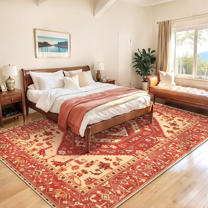 SERISSA Washable Rugs 8x10 Area Rugs, Large Non-Slip Boho Living Room Rug - Image 3