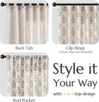 jinchan Linen Floral Curtains for Living Room 84 Inch Length Black Flower - Image 6