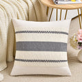 Fancy Homi Set of 1 Neutral Grey Farmhouse Decorative Throw Pillow Covers 18x18 by Fancy+Homi