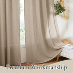 RYB HOME Semi Sheer Linen Blend Curtains - Image 6