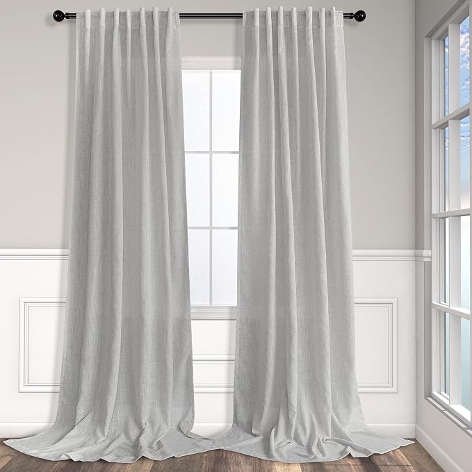 Pitalk Light Grey Curtains 90 Inches Long by Pitalk