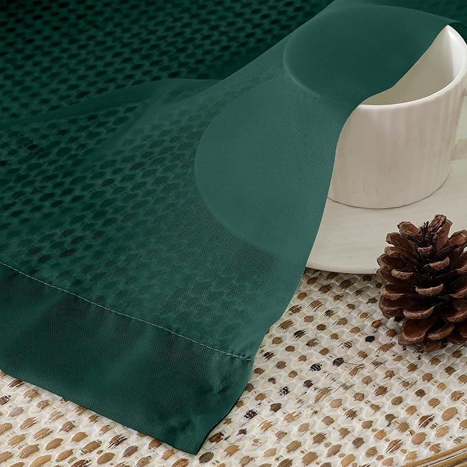 OVZME Hunter Green Sheer Curtains 96 Inches Long 2 Panels - Image 5
