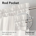 Simplebrand Ivory Sheer Curtains 120 Inches Long, Extra Long Rod Pocket Solid - Image 5