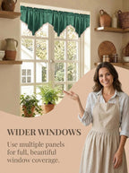 Molaxhome Swag Curtain 51 inch Length Rod Pocket Scalloped Curtain Valance - Image 3