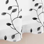 MRTREES Sheer Curtain Valance 2 Panels, Rod Pocket Voile Leaves Embroidered - Image 5