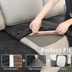 Leather Look Couch Cushion Covers Sofa Seat Slipcovers Sets Couches Furniture - Image 4