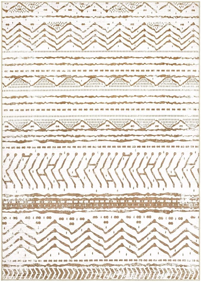 Nakagishi 6x9 Area Rugs Living Room: Washable Boho Large Neutral Soft Farmhouse - Image 8