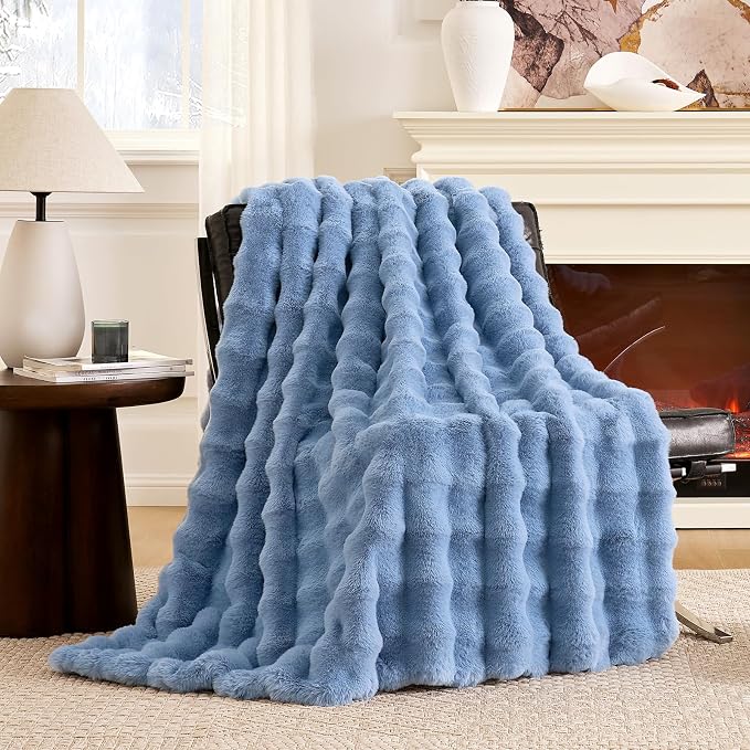 Cozy Bliss Faux Fur Bubble Throw - Image 8