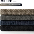 MIULEE Pack of 4 Couch Throw Pillow Covers 20x20 Inch Neutral Navy/Grey Soft - Image 6