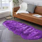 Latepis Runner 2x6 Purple Sheepskin Throw Rugs Washable Faux Fur Rug Shag - Image 2