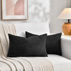Fancy Homi 2 Packs Black Lumbar Decorative Throw Pillow Covers 16x32 Inch - Image 5